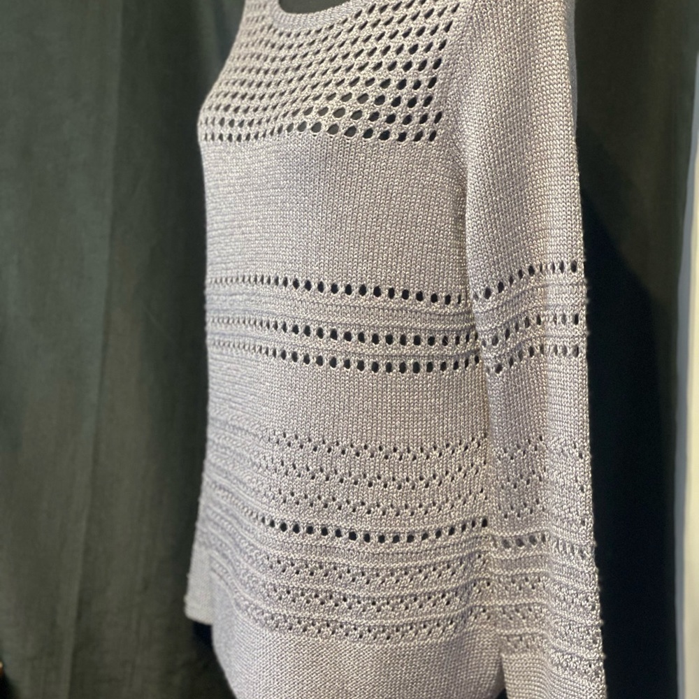 Chico’s Purple Knit Long Sleeve Seater Top. Size:1. Like New.